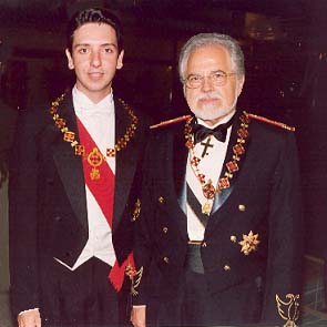 Prince Eugene III Lascaris Comnenus and House Delegate Dr. Mark A. C. Karras in Athens, Greece on the occasion of the 550th Year of the Fall of Constantinople.