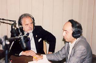 EPT Radio, General Directorate of Northern Greece, Kalamaria, Salonika, Greece, Gabriel Lampsidis 
    (right), Director Radio Broadcast and Dr. Mark Athanasios C. Karras.