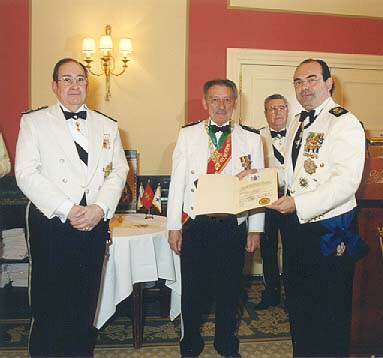 Prince Juan Arcadio Lascaris Comnenus with members of the governing body of the Order of Saint Eugene of Trebizond, Madrid, Spain.