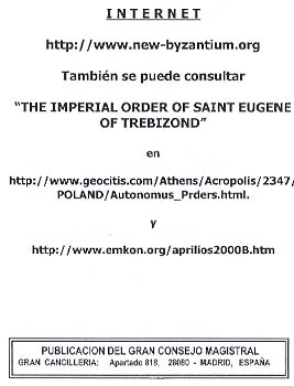 Official Bulletin of the Order of Saint Eugene of Trebizond.