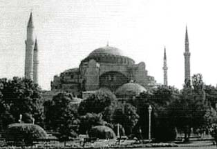 Constantinople: 'HAGIA SOPHIA - Church of Holy Wisdom.' Encumbered with non-Christian symbols.
